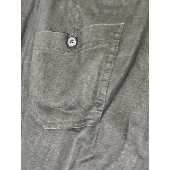 Coldwater Creek Linen Pant 16 Black Belted Neutral Classic Chic Preppy - Picture 8 of 12